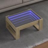 Măsuță de cafea cu LED infinity, stejar sonoma, 70x53x30 cm