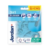 Ata dentara pentru adulti 3in1 Flossers+, 50 bucati, Jordan