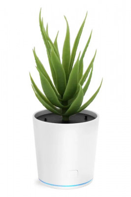Purificator de Aer, In Forma de Planta Aloe Commixta, pentru Casa/Birou si Masina, Incarcare USB, LED 360 de grade, Silentios, Alb/Verde foto
