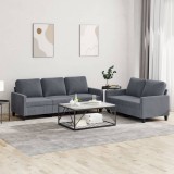 VidaXL Set de canapele cu perne, 2 piese, gri &icirc;nchis, catifea 3201517