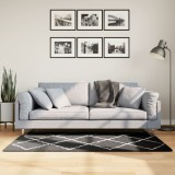 vidaXL Covor pufos &quot;PAMPLONA&quot; fire &icirc;nalte negru/crem modern 80x150 cm