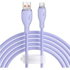 Cablu alimentare si date Baseus Pudding, Fast Charging Data Cable pt. smartphone, USB la USB Type-C 100W, 1.2m, violet