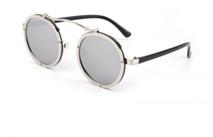 Ochelari De Soare Unisex Retro / Steampunk Style Cu Lentile Rotunde - Model 2