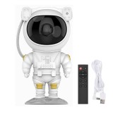 Lampa LED Astronaut Proiector Stele Galaxie, Telecomanda, Rotativa 360&deg;, USB, 8 Proiectii, Timer, Luminozitate Ajustabila
