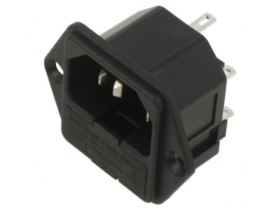 Conector Alimentare AC C14 10A 250V UL94V-0 foto