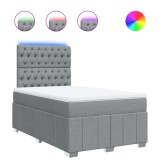 Cumpara ieftin Pat box spring cu saltea, gri deschis, 120x190 cm, textil