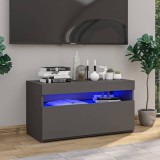 Cumpara ieftin Comodă TV cu lumini LED, gri, 75x35x40 cm