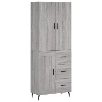 Dulap inalt, gri sonoma, 69,5x34x180 cm, lemn compozit foto