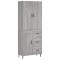 Dulap inalt, gri sonoma, 69,5x34x180 cm, lemn compozit