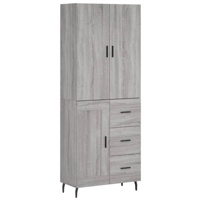 Dulap inalt, gri sonoma, 69,5x34x180 cm, lemn compozit