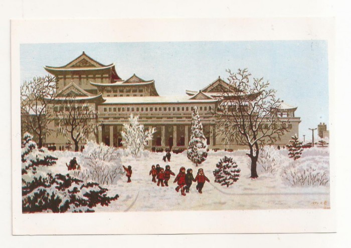 FA76 - Carte Postala - COREEA DE NORD - The Snow-clad Pyongyang Grand Theatre, necirculata