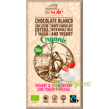 Ciocolata Alba cu Iaurt si Capsuni Ecologica/Bio 100g