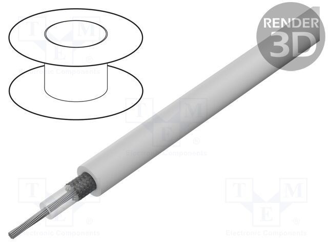 Cablu coaxial RG187A/U litat CCS PFA alb 2,54mm LAPP
