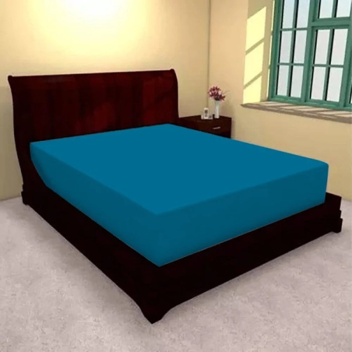 Husă de pat jerse &ndash; albastru - 180x200