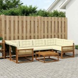 vidaXL Set de canapele de exterior cu pernă 7 pcs Natural și Crem 3381282
