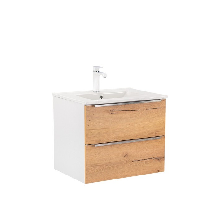 Dulap inferior Vario Trim 60 cu lavoar, stejar alb
