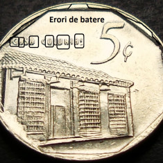 Moneda exotica 5 CENTAVOS - CUBA, anul 2002 *cod 4158 B = MULTIPLE ERORI BATERE