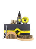 Kit Premium ingrijire barba si mustata Bellezon (Ulei de barba, 30 ml + Balsam, 30 g + Perie + Pieptene + Foarfeca)