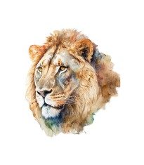 Sticker decorativ Leu, Galben, 63 cm, 5425ST foto