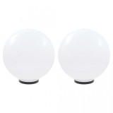 Lămpi glob cu LED, 2 buc., 50 cm, PMMA, sferic