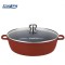 Cratita din aluminiu Heinner Calabria, 11 l, 40 x 9.8 cm, capac, interior marmorat