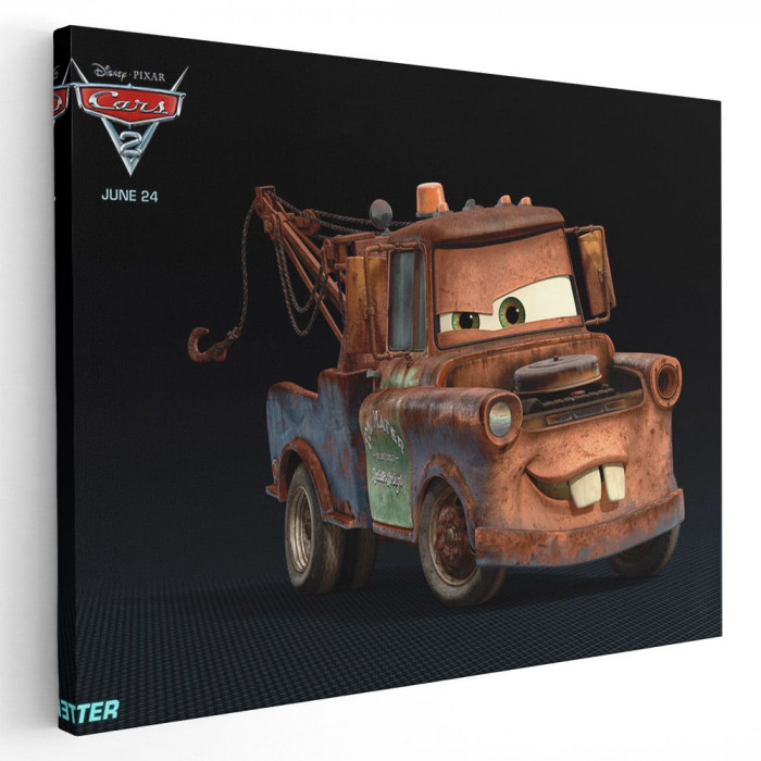 Tablou afis Cars 2 Mater desene animate 2177 Tablou canvas pe panza CU RAMA 70x100 cm