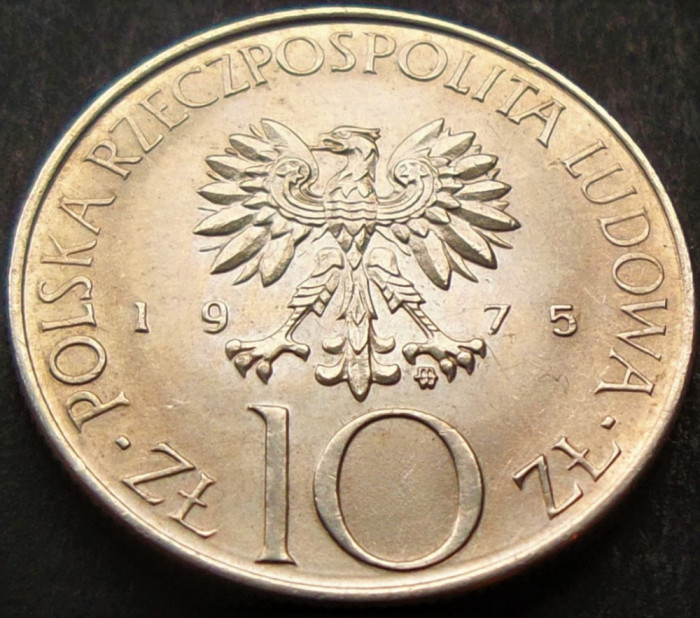 Moneda 10 ZLOTI - POLONIA, anul 1975 *cod 4967 A - Adam Mickiewicz = A.UNC