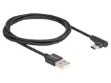 Cablu USB 2.0 DELOCK 1m USB A la USB C 90&deg; st&acirc;nga/dreapta cod 80030