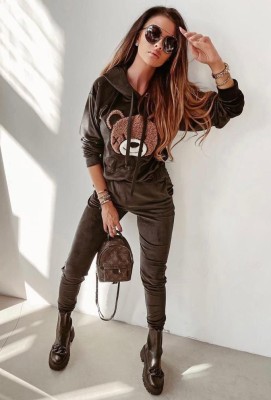 Trening din Catifea Love Bear Negru foto