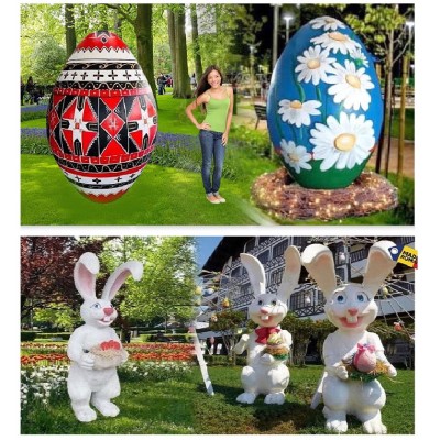 Iluminat festiv Paste 2025 ,decoratiuni luminoase led primarii,parcuri foto