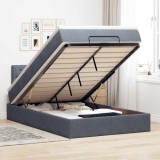 vidaXL Pat otoman cu saltea și LED-uri, gri &icirc;nchis, 120x190cm, catifea 3312681