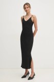 Dkny rochie culoarea negru, midi, dreaptă, DJ4D9053