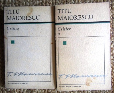 critice 2 i+ii volume de titu maiorescu foto