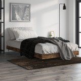 VidaXL Cadru pat fără saltea stejar fumuriu 100x200 cm lemn prelucrat