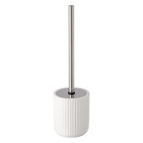 Perie WC Ceramica Alb Argintiu, Suport Metalic Inox, 38cm, Design Modern, Durabila
