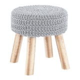 Cumpara ieftin Taburet lana gri Naida 33x33x35 cm