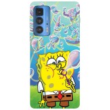 Husa compatibila cu Motorola Edge 20 model Sponge Bob SquarePants, Silicon, TPU, Viceversa, Transparent, Carcasa