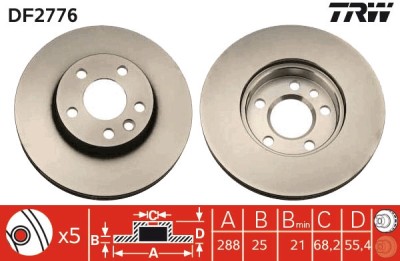 TRW DF2776 Disc frana foto