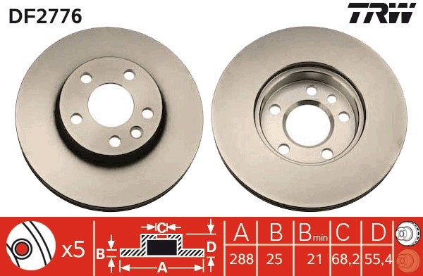 TRW DF2776 Disc frana