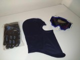 Set Accesorii Moto Off Road ATV Enduro: Cagula, Ochelari, Manusi Negre 3XL Unisex Barbati Dame