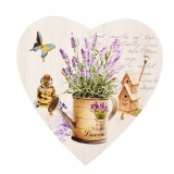 Decoratiune suport pentru chei cu 2 carlige, Pufo Sweet Home, in forma de inima, 17 cm