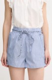 Pepe Jeans pantaloni scurți din bumbac DONOVAN femei, cu imprimeu, high waist, PL801162