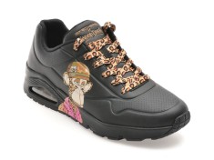 Pantofi sport SKECHERS negri, UNO, din piele ecologica