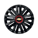 Cumpara ieftin Set 4 capace roti Negre Cu Inel Rosu Royal R15 pentru gama auto Chevrolet, Autohelix MSA