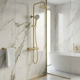 Set de duș fără pipă cu termostat Rea Lungo Gold