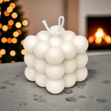 Lumanare Parfumata Cub Handmade Ceara Soia Naturala 6x6cm Decor Minimalist Eco-Friendly Cadou