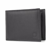 Cumpara ieftin Set cadou pentru barbati, Portofel + Curea, piele naturala, model elegant, Negru, SET16