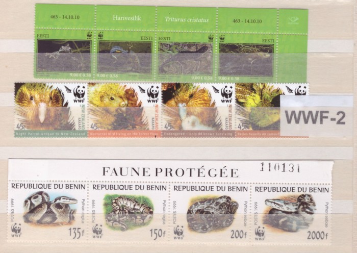 WWF-2-Lot de 3 serii WWF-Estonia+Noua Zeelanda+Republica BENIN MNH
