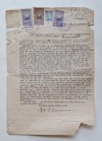 Document juridic Rom&acirc;nia 1946 &ndash; Declarație proprietate cu timbre fiscale &ndash; Galați/București