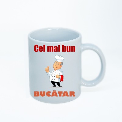 Cana alba personalizata bucatar, INOVATIX&amp;reg;. 330ml foto